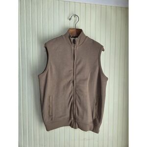 Cremieux Vest Mens Medium Brown Full Zip Sleeveless Cotton Blend‎ Knit Classic